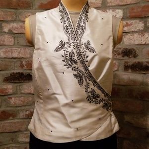 ANN TAYLOR Embroidered Silk Top